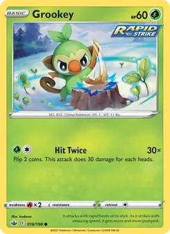 Grookey — Chilling Reign #16, 2021. Illustrated by kodama.