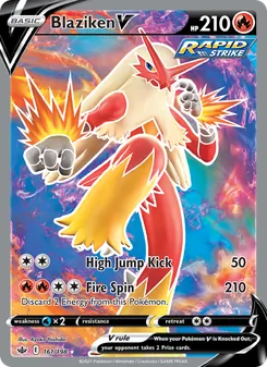 Blaziken V — Chilling Reign #161, 2021. Illustrated by Ayaka Yoshida.
