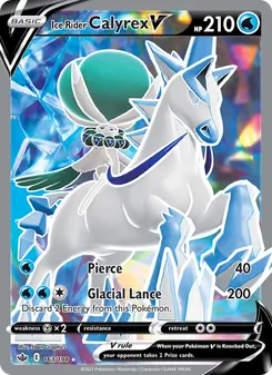 Ice Rider Calyrex V — Chilling Reign #163, 2021. Illustrated by 5ban Graphics.