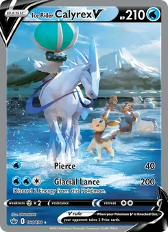 Ice Rider Calyrex V — Chilling Reign #164, 2021. Illustrated by OKACHEKE.