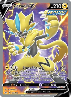 Zeraora V — Chilling Reign #165, 2021. Illustrated by PLANETA Tsuji.