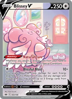 Blissey V — Chilling Reign #183, 2021. Illustrated by Saya Tsuruta.