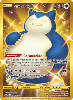 Snorlax — Chilling Reign #224, 2021. Illustrated by Saki Hayashiro.