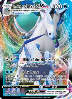Ice Rider Calyrex VMAX — Chilling Reign #46, 2021. Illustrated by 5ban Graphics.
