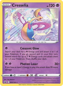Cresselia — Chilling Reign #64, 2021. Illustrated by Tika Matsuno.
