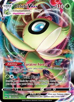 Celebi VMAX — Chilling Reign #8, 2021. Illustrated by PLANETA Tsuji.