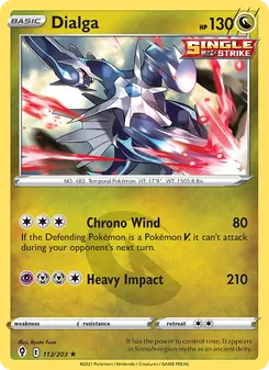 Dialga — Evolving Skies #112, 2021. Illustrated by Ryuta Fuse.