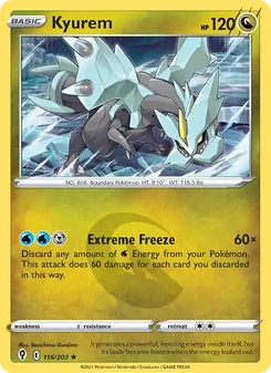 Kyurem — Evolving Skies #116, 2021. Illustrated by Souichirou Gunjima.