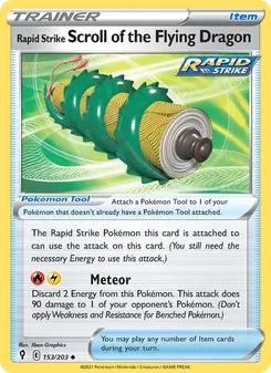 Rapid Strike Scroll of the Flying Dragon — Evolving Skies #153, 2021. Illustrated by 5ban Graphics.