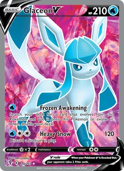 Glaceon V — Evolving Skies #174, 2021. Illustrated by 5ban Graphics.