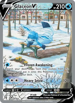 Glaceon V — Evolving Skies #175, 2021. Illustrated by Narumi Sato.