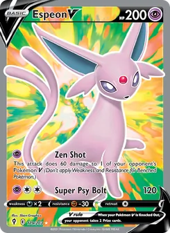 Espeon V — Evolving Skies #179, 2021. Illustrated by 5ban Graphics.