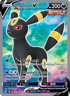 Umbreon V — Evolving Skies #188, 2021. Illustrated by 5ban Graphics.