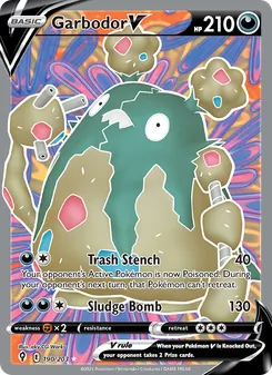Garbodor V — Evolving Skies #190, 2021. Illustrated by aky CG Works.