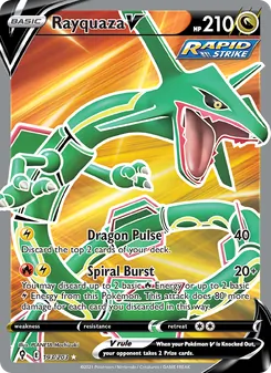 Rayquaza V — Evolving Skies #193, 2021. Illustrated by PLANETA Mochizuki.