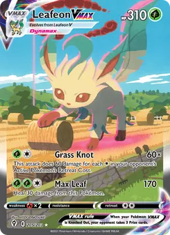 Leafeon VMAX — Evolving Skies #205, 2021. Illustrated by HYOGONOSUKE.