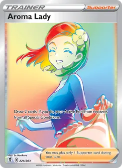 Aroma Lady — Evolving Skies #221, 2021. Illustrated by En Morikura.