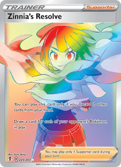 Zinnia's Resolve — Evolving Skies #225, 2021. Illustrated by Taira Akitsu.