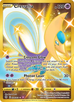 Cresselia — Evolving Skies #228, 2021. Illustrated by Toyste Beach.