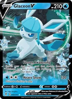 Glaceon V — Evolving Skies #40, 2021. Illustrated by 5ban Graphics.