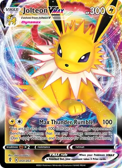 Jolteon VMAX — Evolving Skies #51, 2021. Illustrated by 5ban Graphics.
