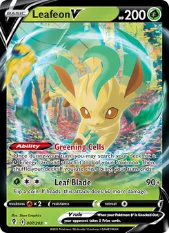 Leafeon V — Evolving Skies #7, 2021. Illustrated by 5ban Graphics.