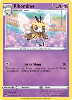 Ribombee — Evolving Skies #79, 2021. Illustrated by Saya Tsuruta.