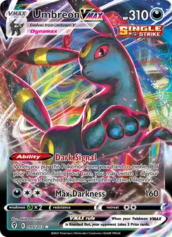 Umbreon VMAX — Evolving Skies #95, 2021. Illustrated by AKIRA EGAWA.
