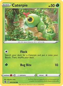 Caterpie — Fusion Strike #1, 2021. Illustrated by Mitsuhiro Arita.