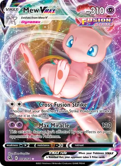 Mew VMAX — Fusion Strike #114, 2021. Illustrated by 5ban Graphics.