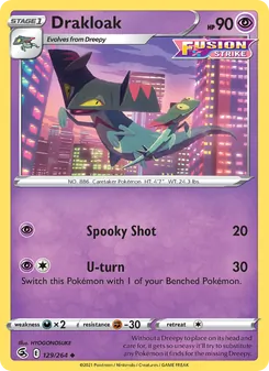 Drakloak — Fusion Strike #129, 2021. Illustrated by HYOGONOSUKE.