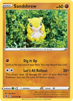 Sandshrew — Fusion Strike #131, 2021. Illustrated by Yuka Morii.