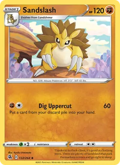 Sandslash — Fusion Strike #132, 2021. Illustrated by Kyoko Umemoto.
