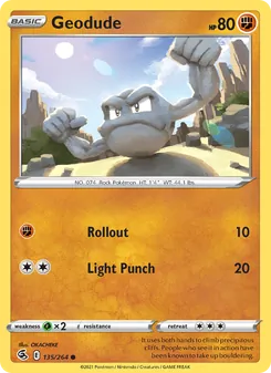 Geodude — Fusion Strike #135, 2021. Illustrated by OKACHEKE.