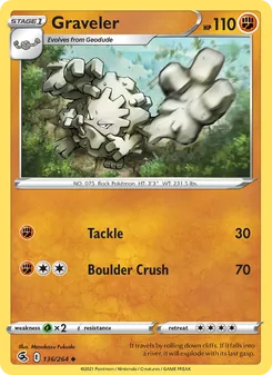 Graveler — Fusion Strike #136, 2021. Illustrated by Masakazu Fukuda.