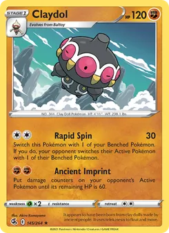 Claydol — Fusion Strike #145, 2021. Illustrated by Akira Komayama.