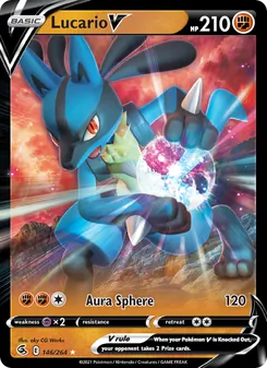 Lucario V — Fusion Strike #146, 2021. Illustrated by aky CG Works.