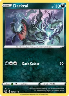 Darkrai — Fusion Strike #167, 2021. Illustrated by Megumi Mizutani.