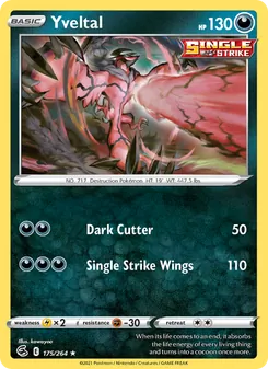 Yveltal — Fusion Strike #175, 2021. Illustrated by kawayoo.