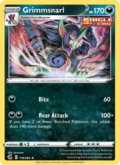 Grimmsnarl — Fusion Strike #178, 2021. Illustrated by kawayoo.