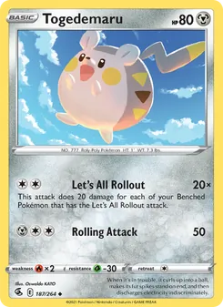 Togedemaru — Fusion Strike #187, 2021. Illustrated by Oswaldo KATO.