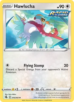 Hawlucha — Fusion Strike #216, 2021. Illustrated by Taira Akitsu.