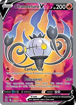 Chandelure V — Fusion Strike #247, 2021. Illustrated by Saki Hayashiro.