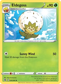 Eldegoss — Fusion Strike #25, 2021. Illustrated by Akira Komayama.