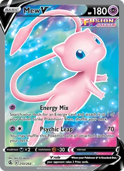 Mew V — Fusion Strike #250, 2021. Illustrated by aky CG Works.