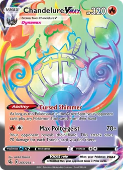 Chandelure VMAX — Fusion Strike #265, 2021. Illustrated by AKIRA EGAWA.