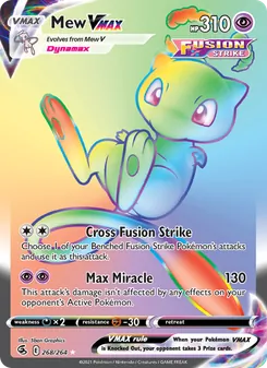 Mew VMAX — Fusion Strike #268, 2021. Illustrated by 5ban Graphics.