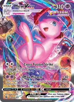 Mew VMAX — Fusion Strike #269, 2021. Illustrated by AKIRA EGAWA.