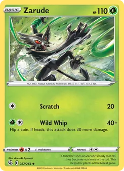 Zarude — Fusion Strike #27, 2021. Illustrated by Anesaki Dynamic.
