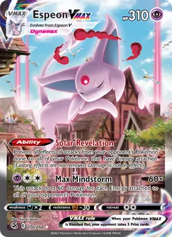 Espeon VMAX — Fusion Strike #270, 2021. Illustrated by Kouki Saitou.